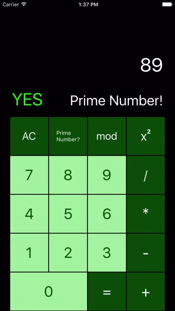 ภาพหน้าจอของ Prime Number Calculator