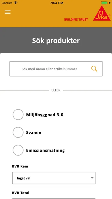 Tangkapan layar SIKA MiljöAppen