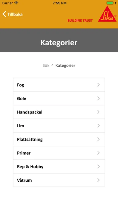 Tangkapan layar SIKA MiljöAppen