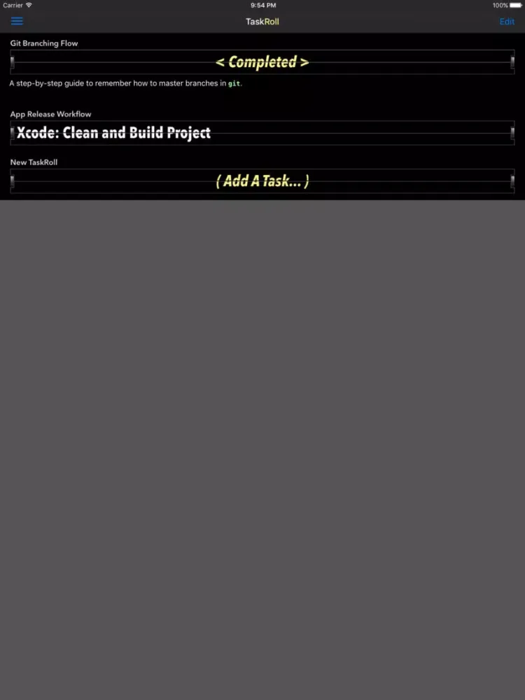 Ảnh chụp màn hình của TaskRoll Lite iPad 