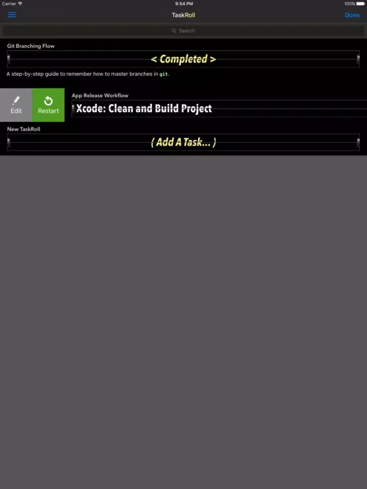 Ảnh chụp màn hình của TaskRoll Lite iPad 