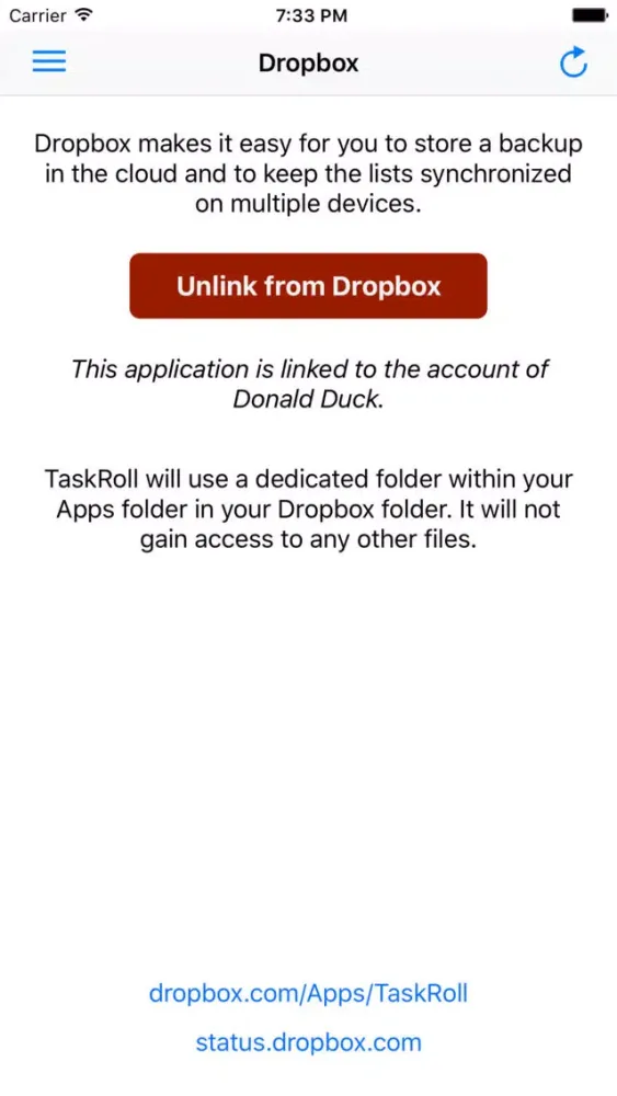 Ảnh chụp màn hình của TaskRoll Lite