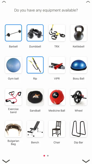 Tangkapan layar Quickstart workout generator