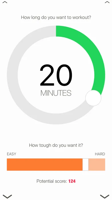 Tangkapan layar Quickstart workout generator