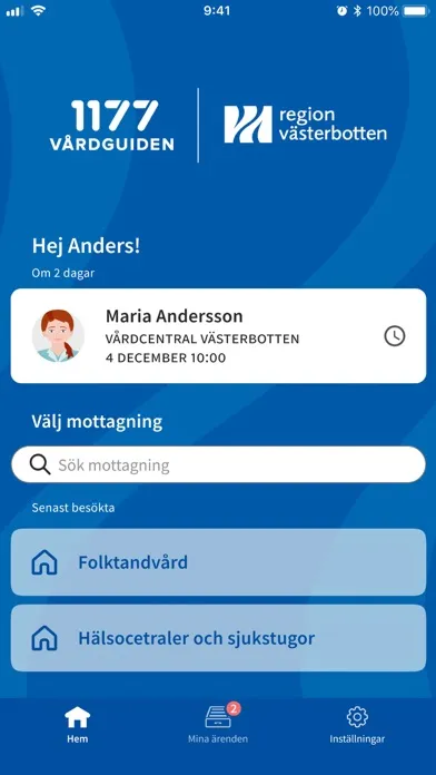 Capturas de tela do Mottagning Region Västerbotten
