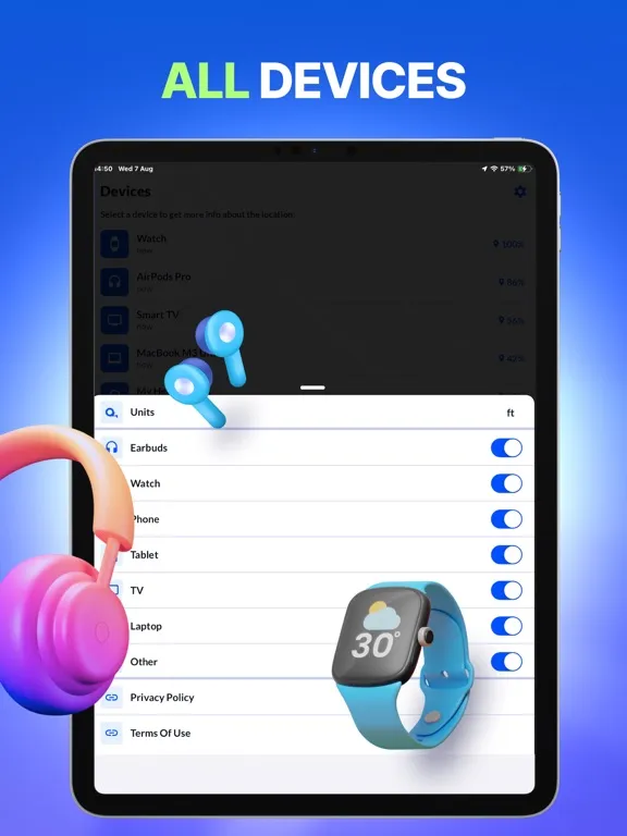 Скриншоты Find My Device: Pods Finder iPad 