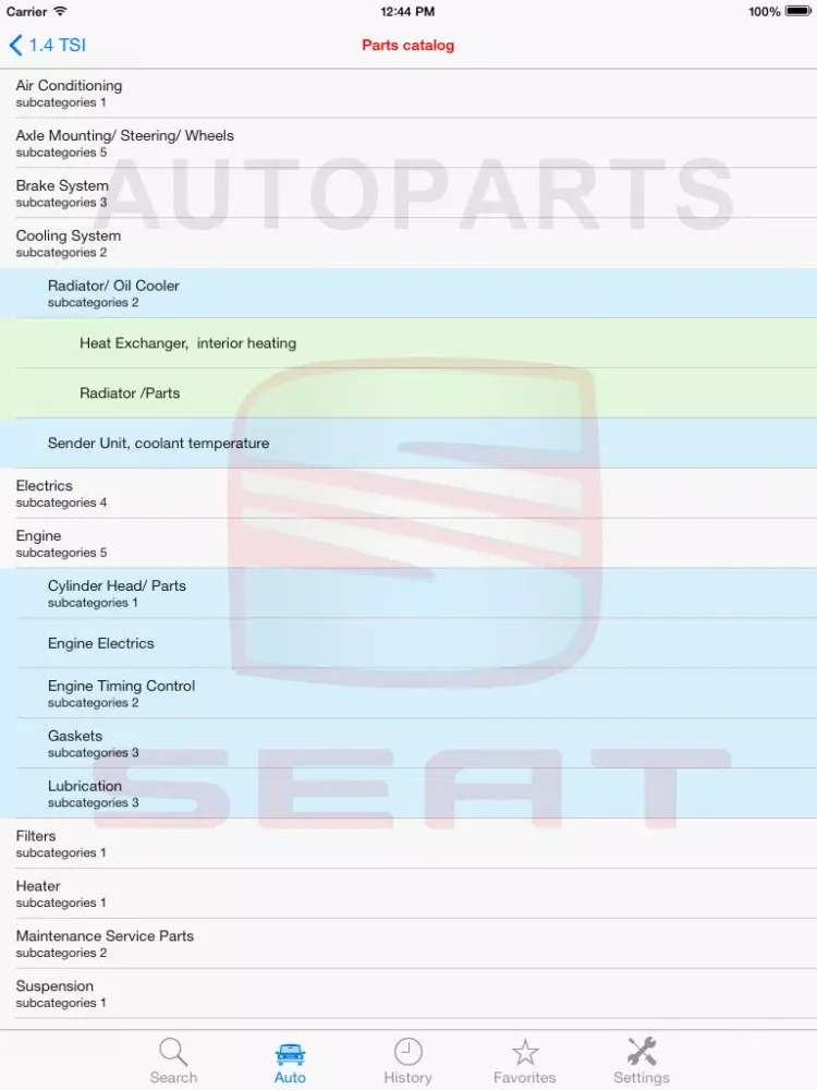 Autoparts for Seat iPad 应用截图