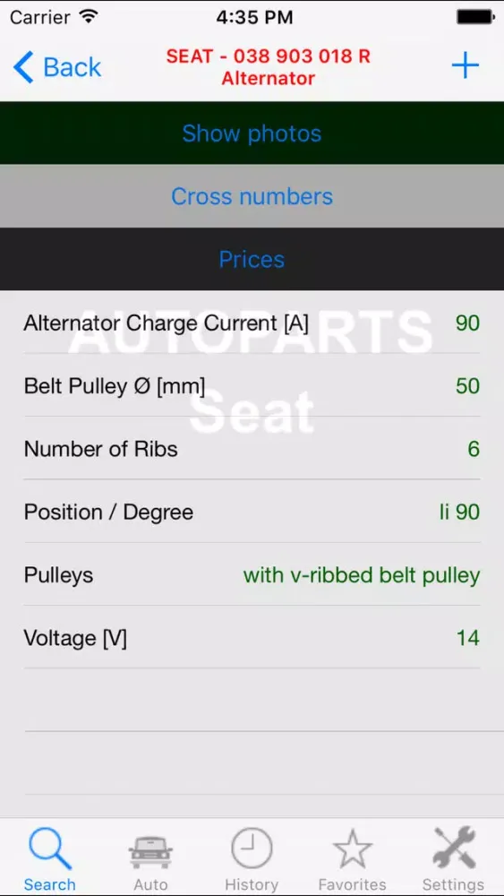 Autoparts for Seat应用截图