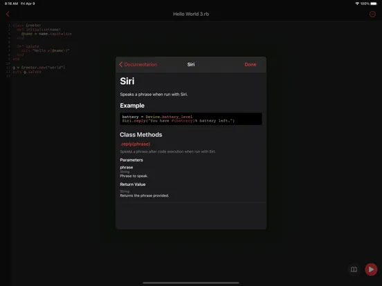 ภาพหน้าจอของ Rubyist - Ruby Scripting iPad 