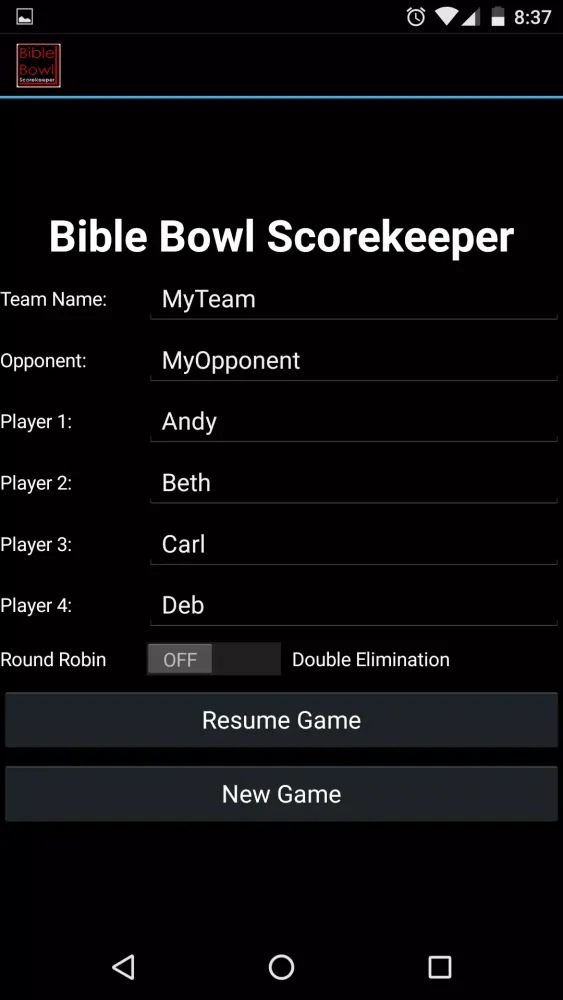 Bible Bowl Scorekeeper Screenshots