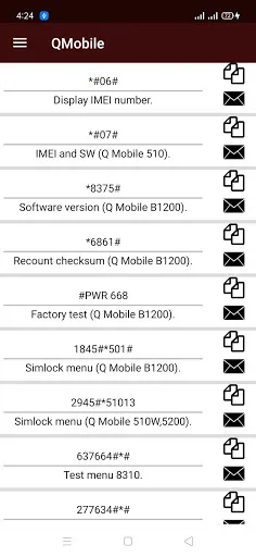 Captures d'écran de All Mobile Secret Codes
