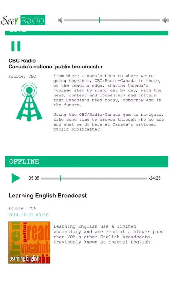 Seer Radio Screenshots