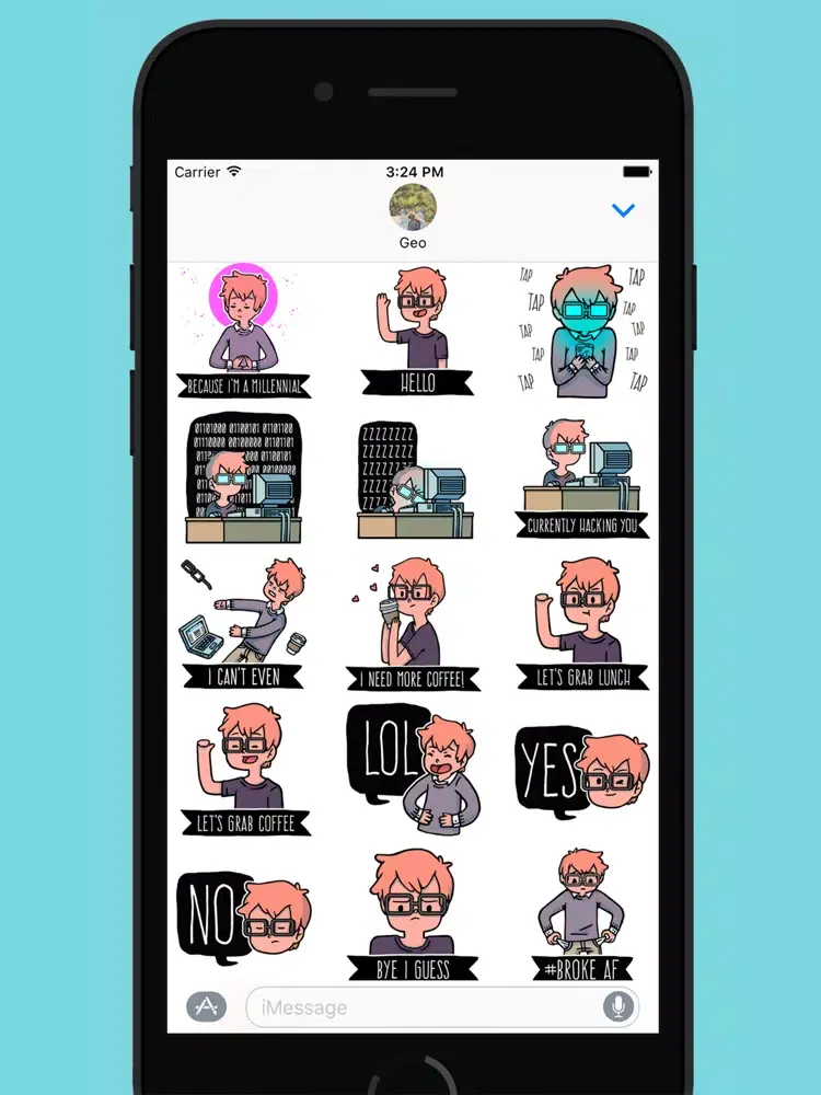 Скриншоты Millennial Computer Guy Stickers iPad 