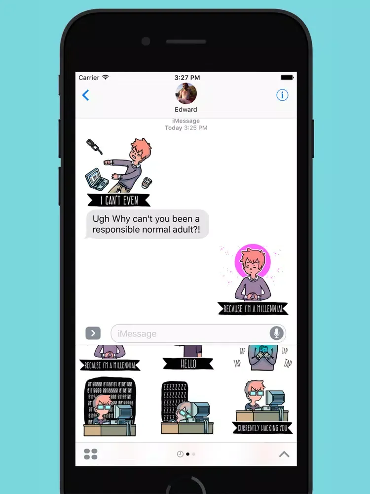 Скриншоты Millennial Computer Guy Stickers iPad 