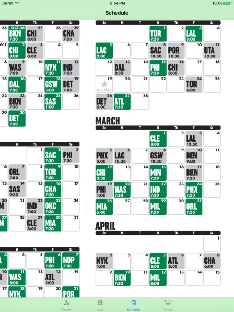 Team Information - NBA Boston Celtics edition iPad  스크린샷