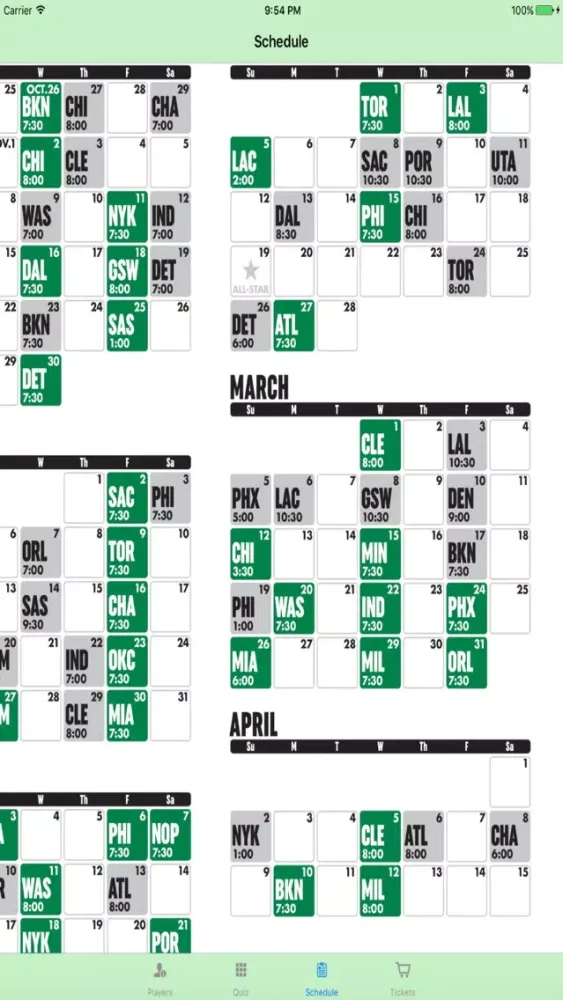 Team Information - NBA Boston Celtics edition 스크린샷