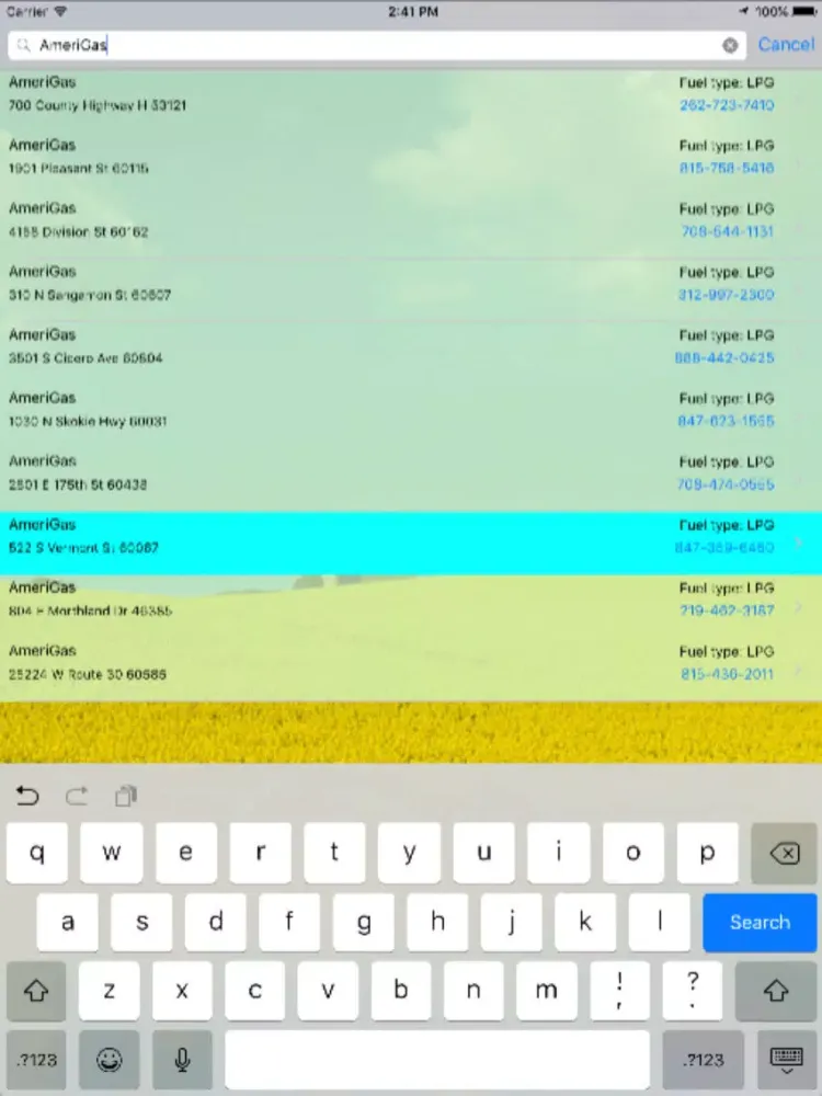 Tangkapan skrin Chicago Green Fuel Finder Free iPad 