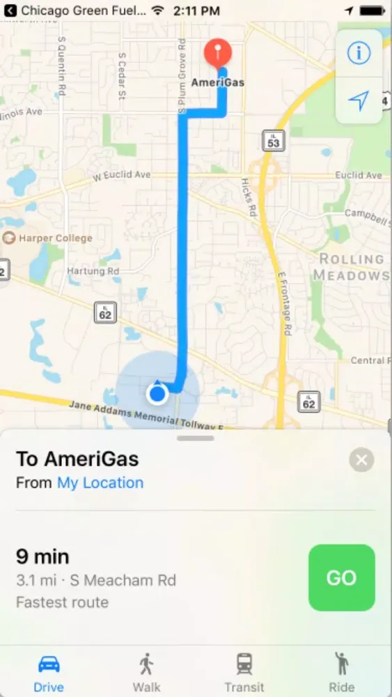 Tangkapan skrin Chicago Green Fuel Finder Free