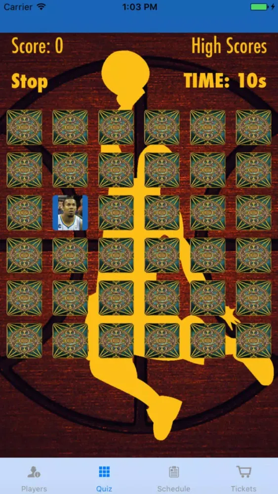 Ảnh chụp màn hình của Golden State Basketball Team Information