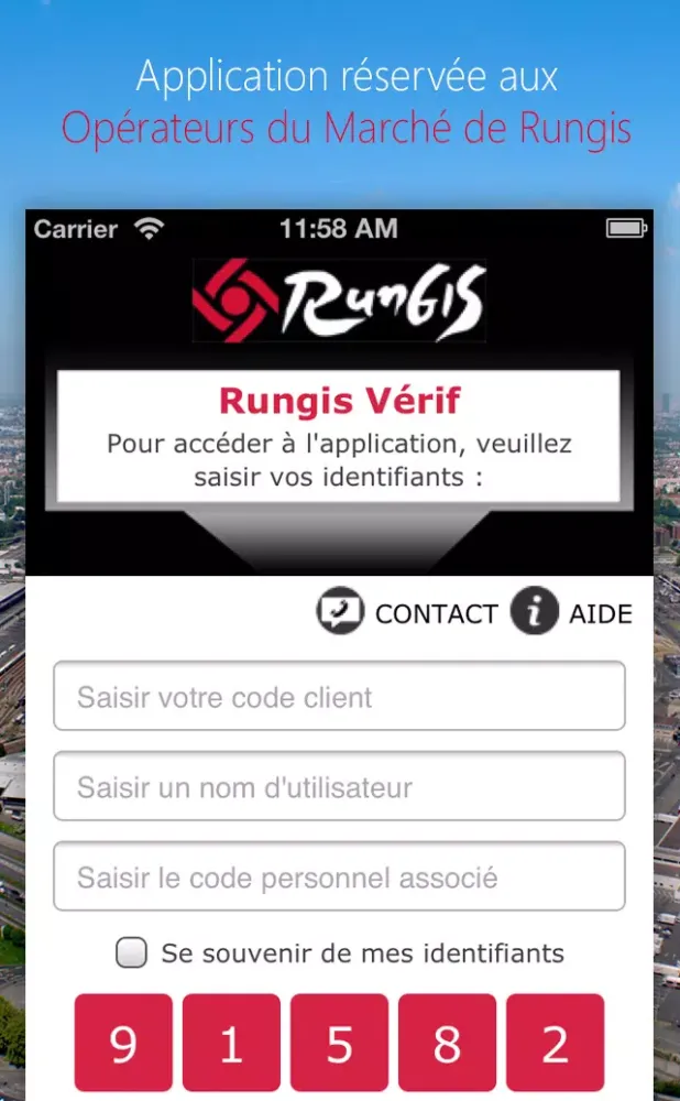 Captures d'écran de Rungis Vérif