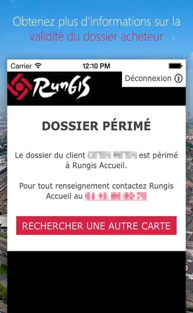 Captures d'écran de Rungis Vérif