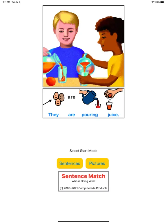 صور Sentence Match: WHOisDOingWHAT iPad 