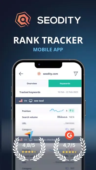 ภาพหน้าจอของ Seodity Rank Tracker