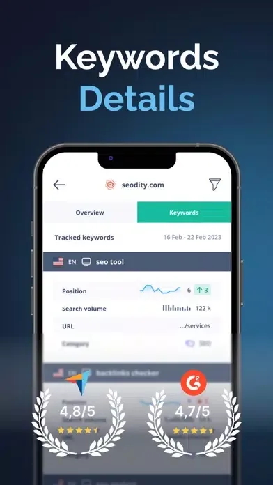ภาพหน้าจอของ Seodity Rank Tracker
