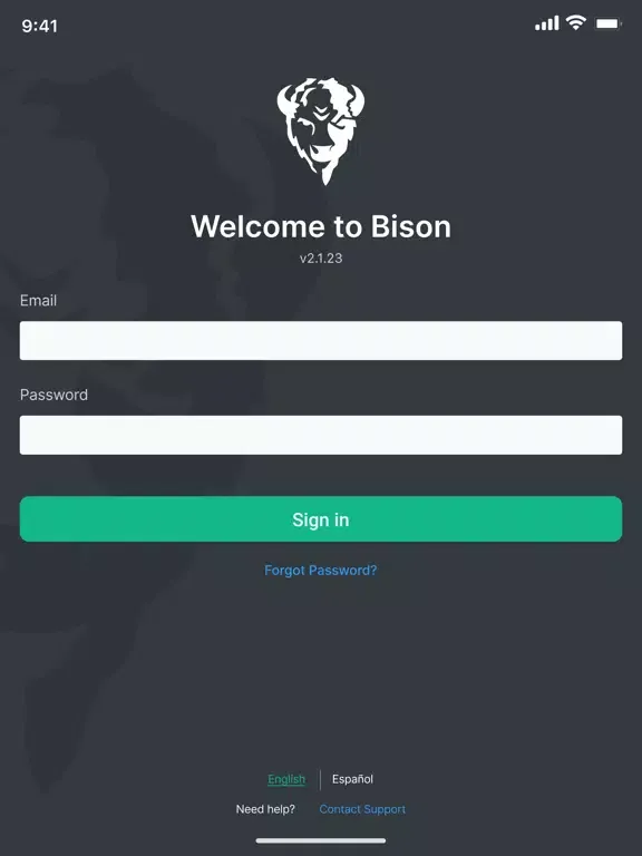 Ảnh chụp màn hình của Bison Driver App iPad 