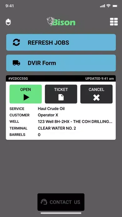 Ảnh chụp màn hình của Bison Driver App