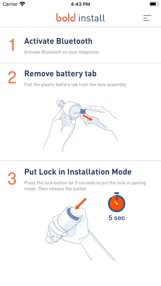 Zrzuty ekranu Bold Smart Lock PIN