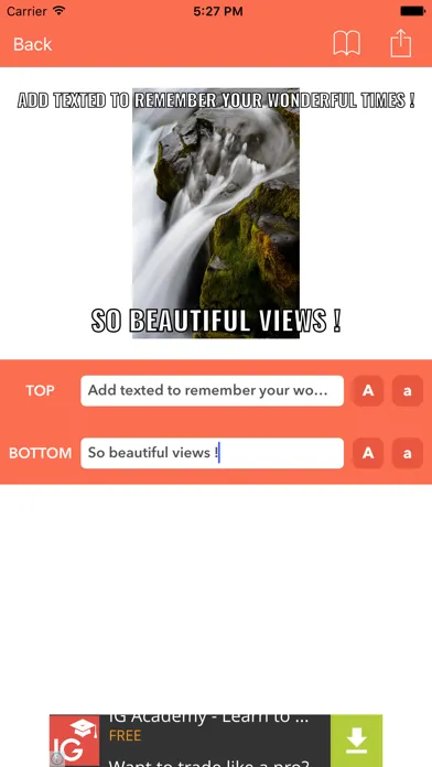 Tangkapan layar Memory generator -- add text to my photos - lite (free)