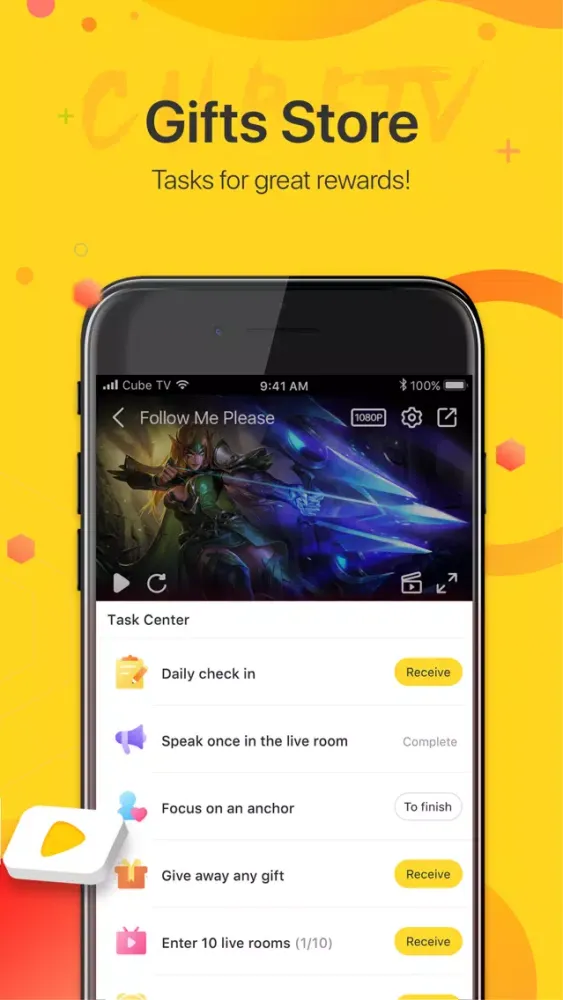 Ảnh chụp màn hình của Cube TV – Live Games Community
