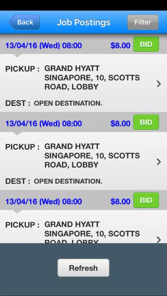 Capturas de tela do ComfortDelGro Driver Job Bid