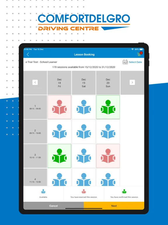 Capturas de tela do ComfortDelGro Driving Centre iPad 