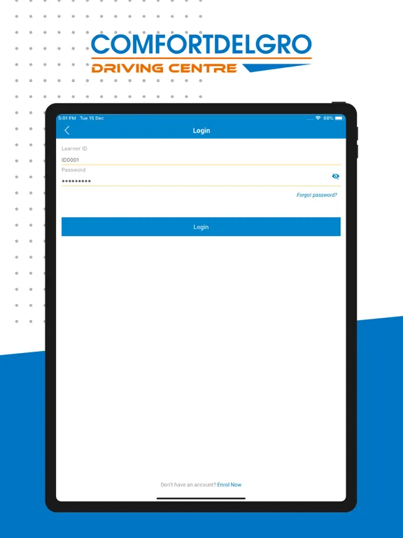 Capturas de tela do ComfortDelGro Driving Centre iPad 
