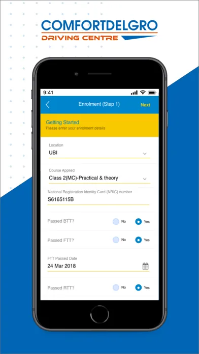 Capturas de tela do ComfortDelGro Driving Centre