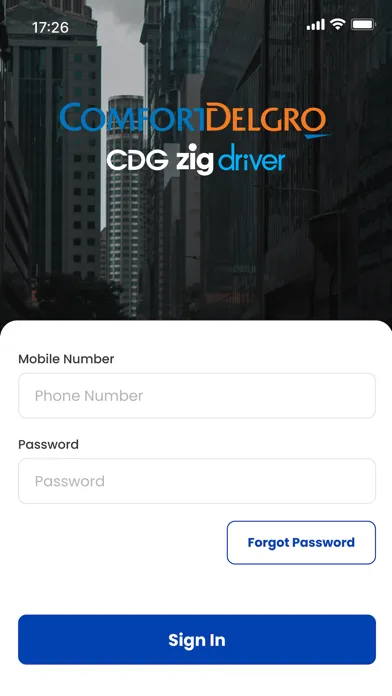 CDG Zig Driver App Screenshots