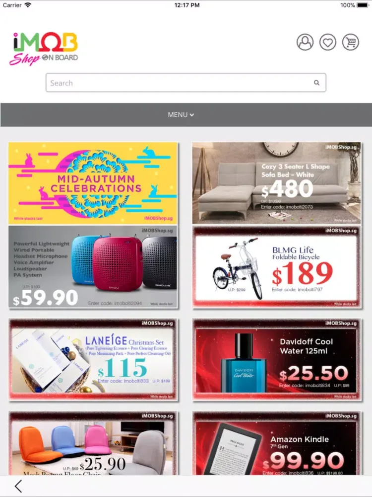 ภาพหน้าจอของ iMOB Shop iPad 