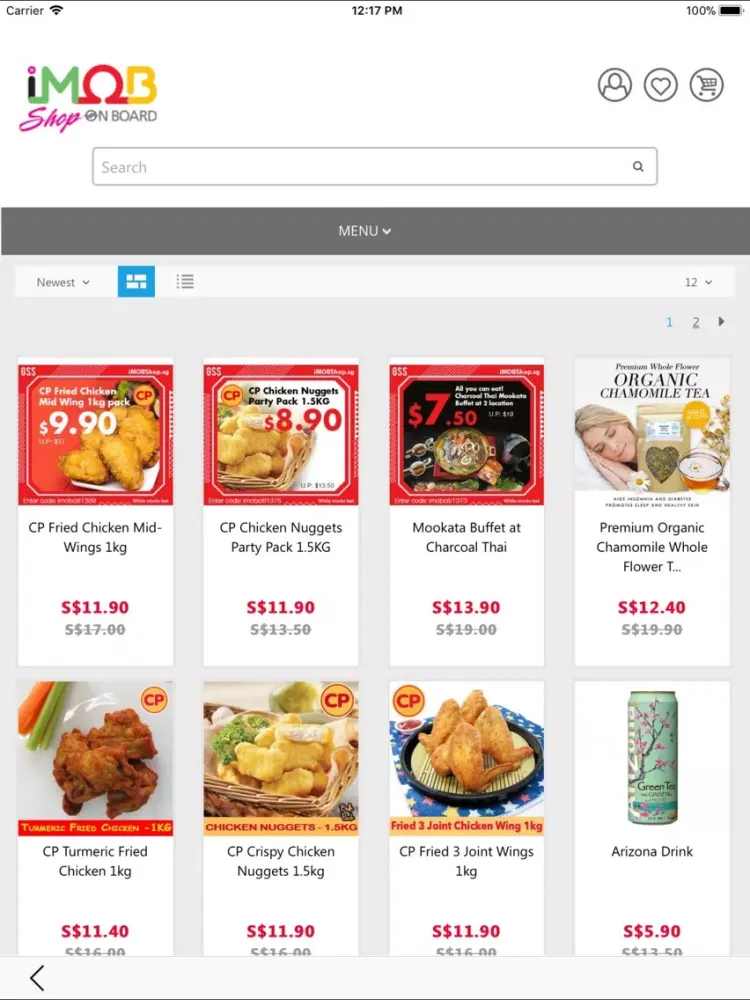 ภาพหน้าจอของ iMOB Shop iPad 