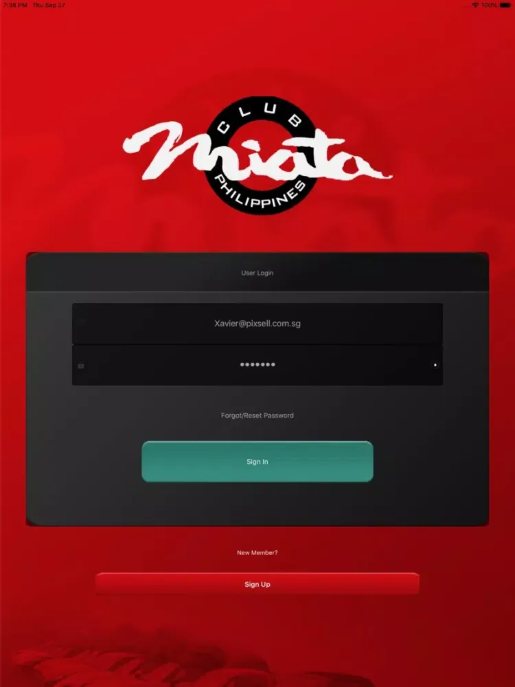 ภาพหน้าจอของ Miata Club Philippines iPad 