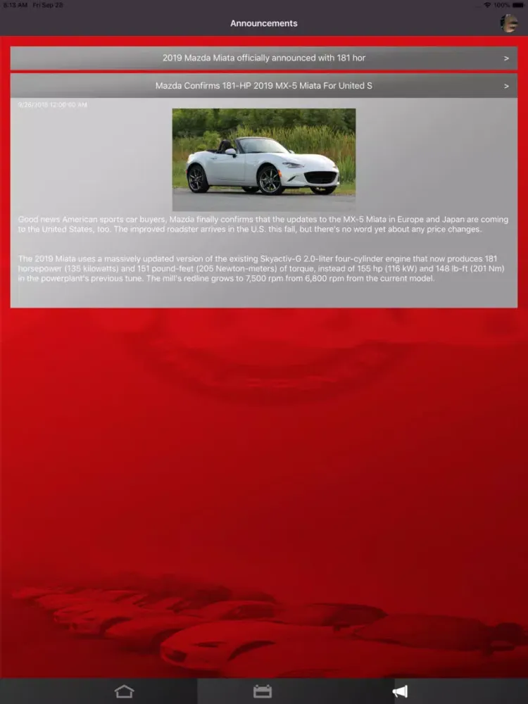 ภาพหน้าจอของ Miata Club Philippines iPad 