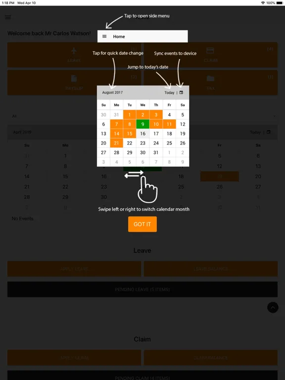 Ảnh chụp màn hình của Whyze ESS iPad 