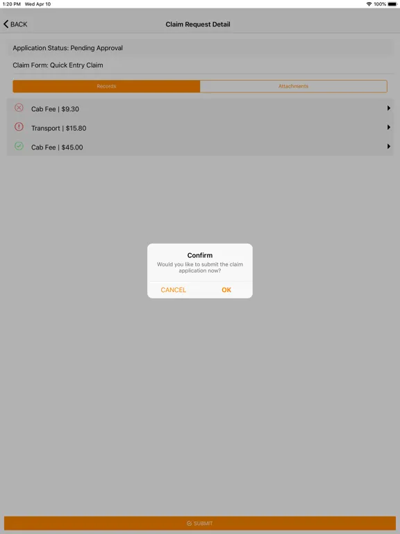 Ảnh chụp màn hình của Whyze ESS iPad 