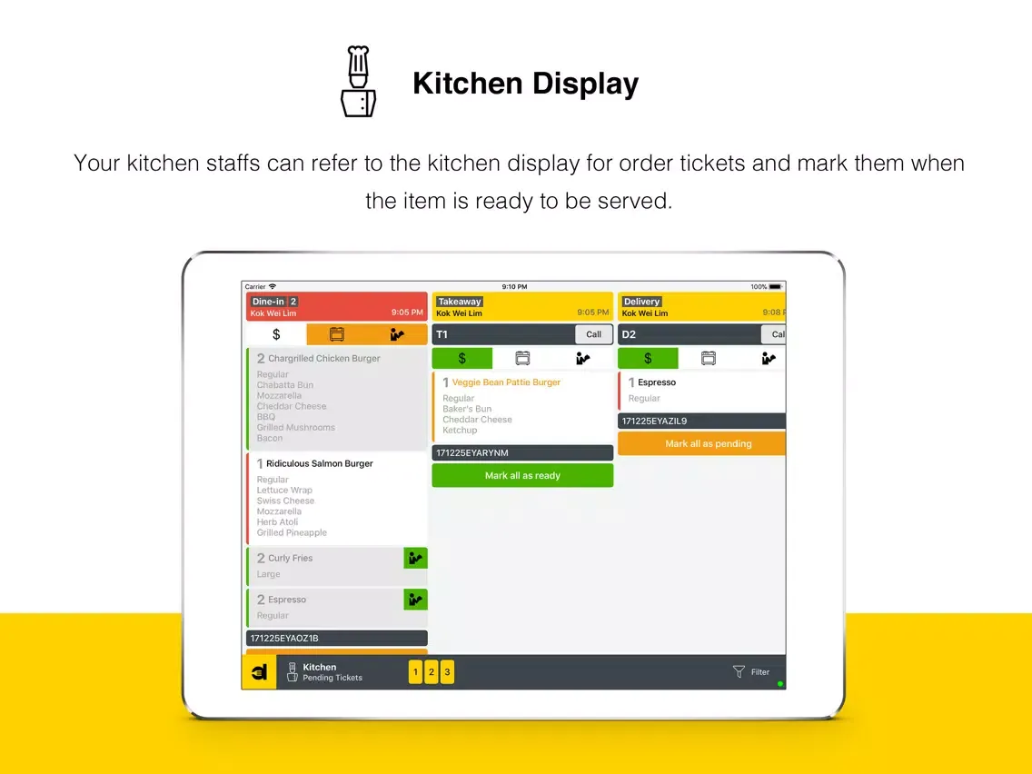 Dinlr KDS - Kitchen Display iPad 应用截图