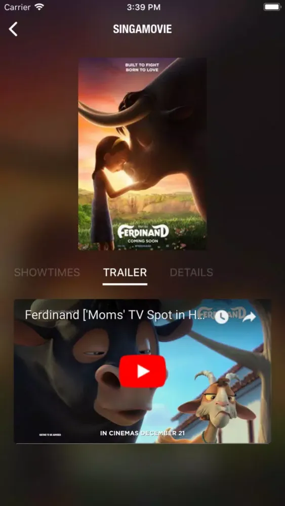 Tangkapan skrin Singamovie - SG Movie Booking