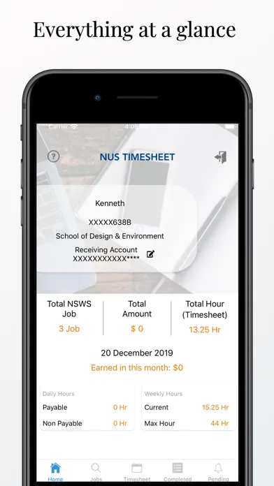 NUS Timesheet应用截图