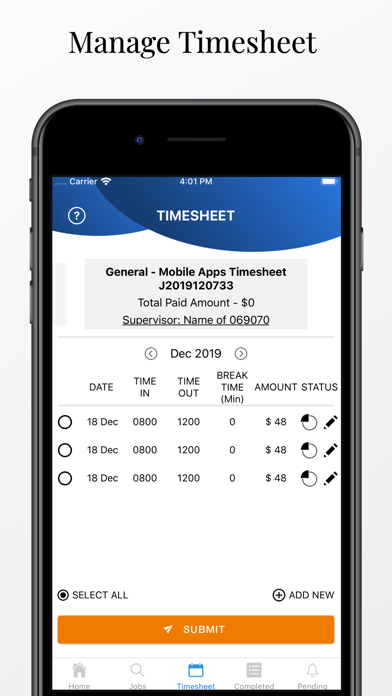 NUS Timesheet স্ক্রিনশট