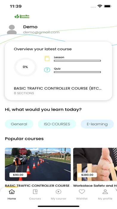 Capturas de tela do Ensure Safe LMS App