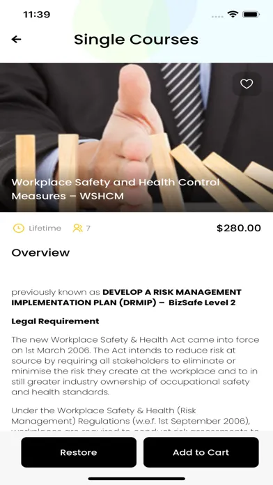 Capturas de tela do Ensure Safe LMS App